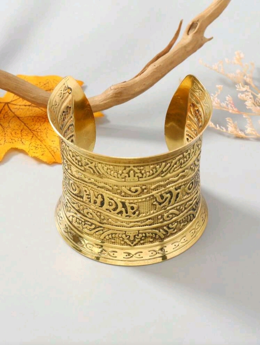 Gold Bohemian Egyptian Style Amulet Cuff Bracelet ; NWOT